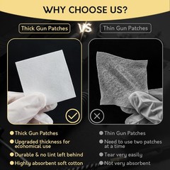 900PCS Gun Cleaning Patches in Storage Box – Thick, Highly Absorbent, Lint Fr…