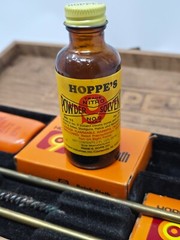 Vintage Hoppe’s #9 Cleaning Kit Wood Box Hunting Gun PARTIAL (missing steel rod)