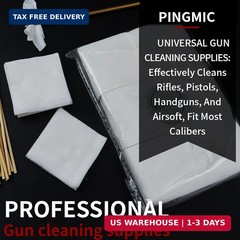 PINGMIC Gun Cleaning Supplies – Gun Cleaning Patches and Long Cotton Swabs Set,
