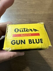 Vintage Outers Gunslick No 450 Gun Blue Bottle 1/4 Full w/Box by Outers Lab