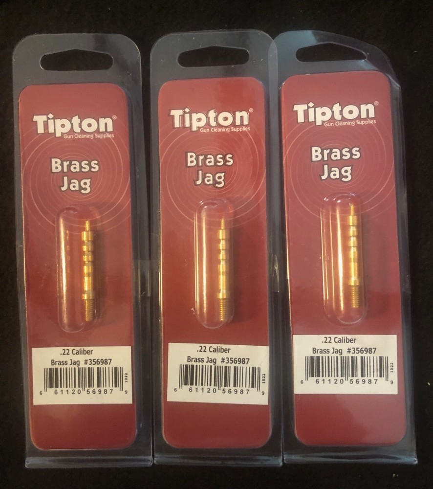 Lot of 3 Tipton Brass Jag Gun Cleaning Supplies .22 Caliber – Brand New 