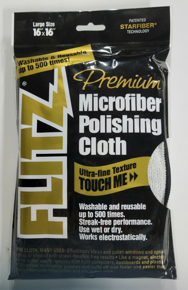 MC200 FLITZ PREMIUM MICROFIBER POLISHING CLOTH – 16″x16″ – NEW – FREE SHIP!