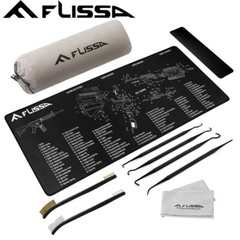 FLISSA 8PC Gun Cleaning Mat Set For Glock AR 12″x36″ Gun Cleaning Bench Non-Slip