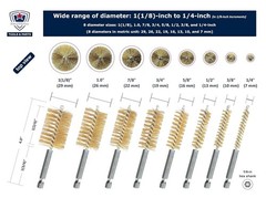 Professional 16-Piece Bore Brush Set for Rust & Paint Removal – 8 Sizes Included