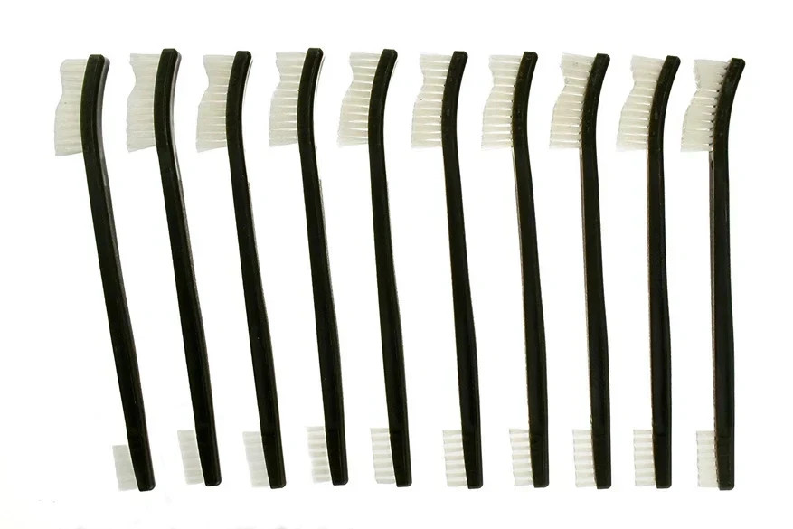 100pcs Double Ended Gun Cleaning Brush Plastic Handle Set 7″ – Nylon Bristles