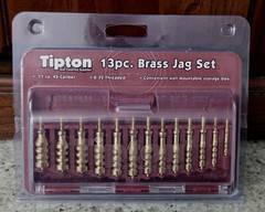 TIPTON 13-Piece Brass Jag Set /w Storage Case for Rifle Cleaning and Maintenance