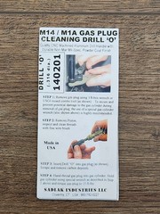 Sadlak Industries Gas Plug Cleaning Tool “O” Drill – New – Made in USA