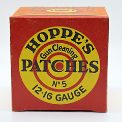 Vintage Hoppe’s No 5 Cleaning Patches With Original Box, 12-16 Gauge 1976