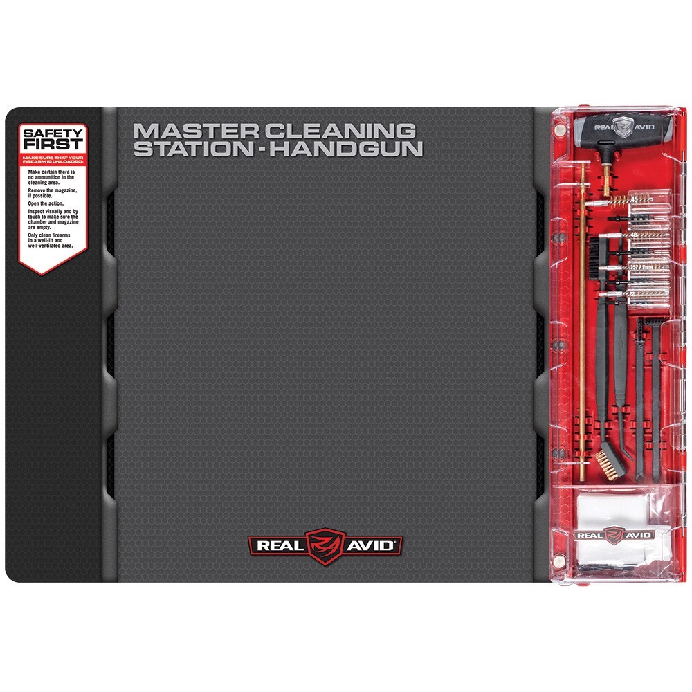 Real Avid Master Cleaning Station Handgun Kit W / Deluxe Gun Mat – AVMCS-P