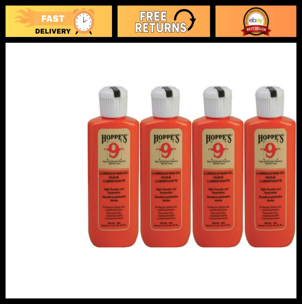 Premium Gun Lubricating Oil 2.25 oz – 4-Pack, Smooth Action, Rust Protection
