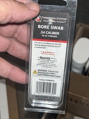 Thompson Center Bore Swab .54 Caliber 10-32 thread to clean & oil muzzleloader