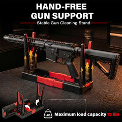 Universal Gun Cleaning Kit 180 PCS with Folding Stand Case for Rifle Pistols