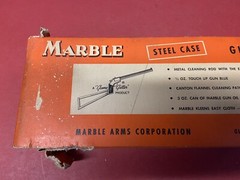 Vintage Marbles Gun Cleaning Kit Steel Case With Cardboard Slip Cover Good Color