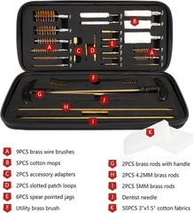 Gun Cleaning Kit with Brass Brushes & Flexible Rods – Easy to Use