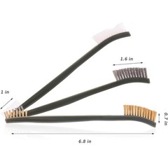Multifunctional Gun Cleaning Brush Set Nylon Brass Steel 6 Picks 3 Brushes New