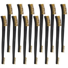 12 Pack Double-Ended Cleaning Brushes Set, Brass Brush Cleaning -Nylon Handle…