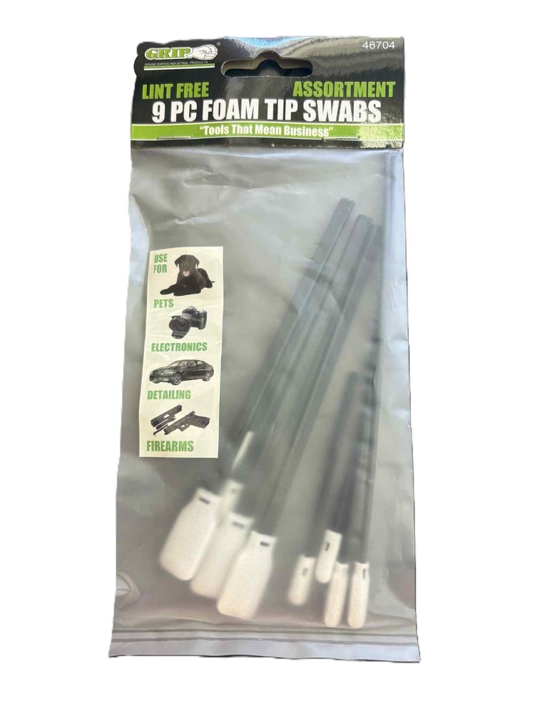 Grip 9pc Foam Tip Swabs Lint Free Assortment Sizes Detailing 46704