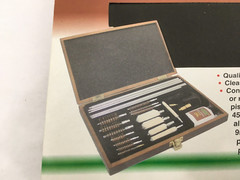 NEW StrikeZone 27-pc Universal Gun Cleaning Kit Wood Box Shotguns Rifles Pistols