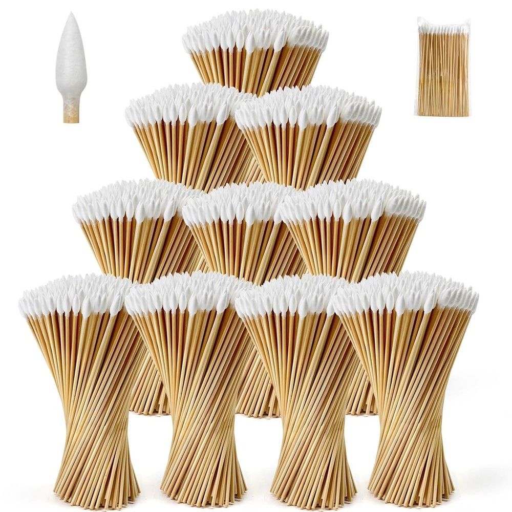 1000 PCS 6″ Gun Cleaning Cotton Swabs Lint-Free Bamboo Handle Precision