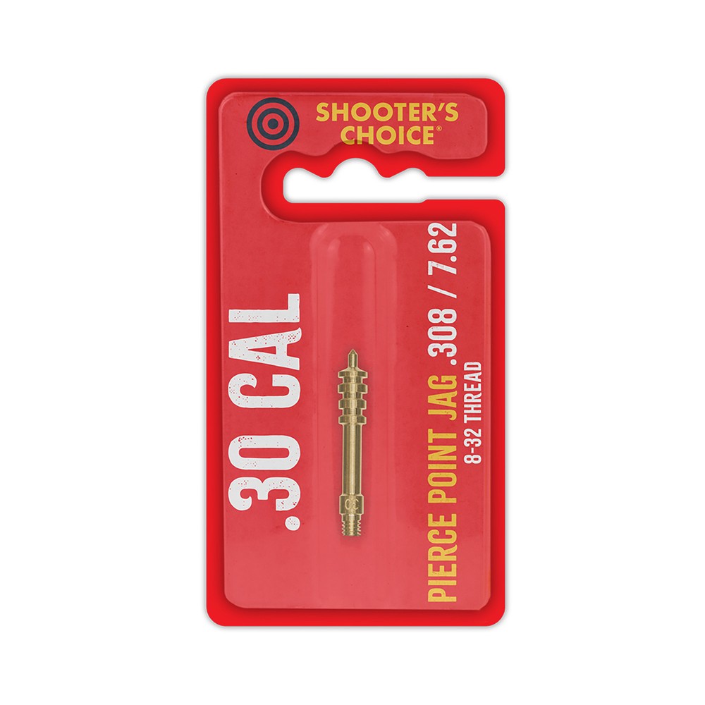 Shooter’s Choice Pierce Point Jag .30 Caliber 8-32 Threads Brass for Cleaning