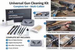 Romanideal Universal Gun Cleaning Kit Pistol Rifle Shotgun Multi-Caliber Brushes