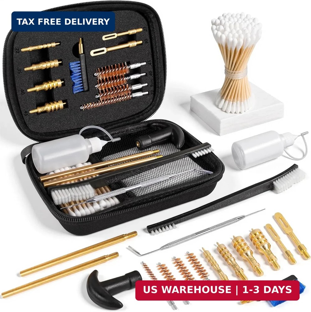 GLORYFIRE Universal Gun Cleaning Kit Fits .22 .357/9mm .38 .40 .45 Cal Handguns