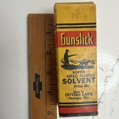 Vintage Outers Labs Gunslick Solvent Bottle And Box. New Unopened