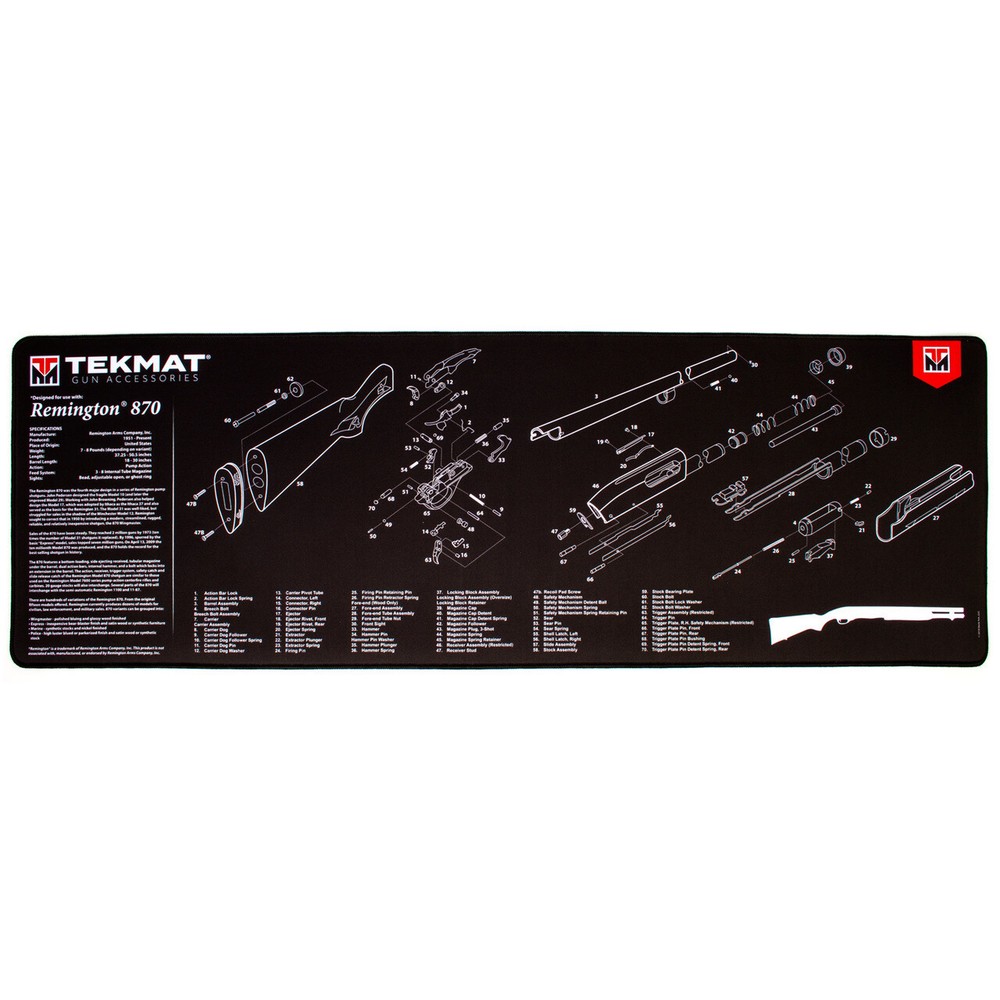 Ultra Thick Long Gun Cleaning Mat with Exploded Diagrams, choice w/FREE gun wipe