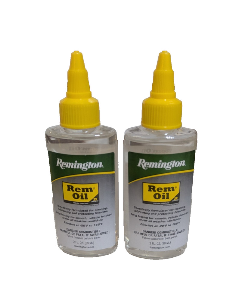 Lot of 2 Remington Rem Oil Bottle Green 2 oz