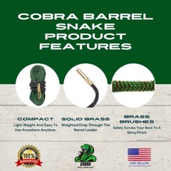 4-Pack .223 9mm Gun Bore Cleaning Rope Kit Lifetime Warranty Cobra Barrel Snakes