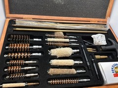 DAC Gunmaster Universal Gun Cleaning Kit Wood Case Multi Caliber Rifle Pistol