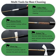 Tactical 9mm Handgun Cleaning Kit with MOLLE Pouch – Includes Gun Snake, Brush &