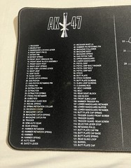 Computer Mouse Pad AK-47 Cleaning Pad Black Rubber 7.62x39mm Parts Diagram