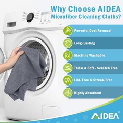 AIDEA 24PK Microfiber Cleaning Cloths Car Home Kitchen Absorbent Soft Towels