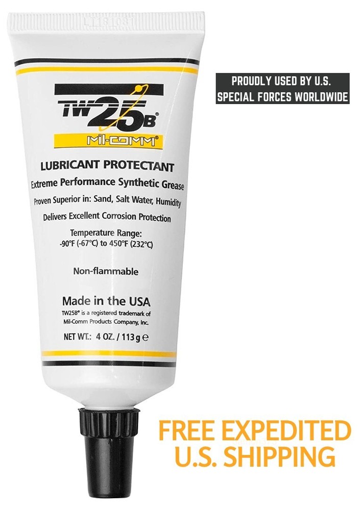 MIL-COMM TW25B Light Synthetic Gun Grease 4-Ounce Tapered Tube APPLICATION TIP