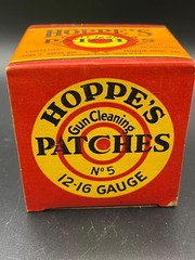Vintage Hoppes Cleaning Patches With Original Box, 12-16 Gauge