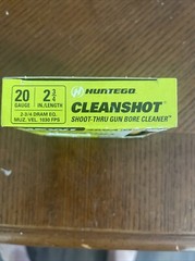 Huntego 20 Gauge CleanShot Shoot-Thru Gun Bore Cleaner ~ NEW ~ 4 Pack Of Shells