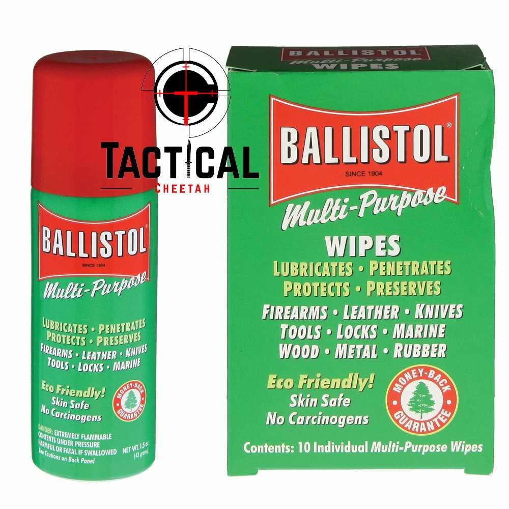 1.5 oz Spray Ballistol Multi-Purpose Wipes (10 wipes) Gun Cleaning Lubricant &