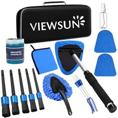 Windshield Cleaner Tool, 14Pcs Car Interior Cleaning Kit, Car Detailing Blue