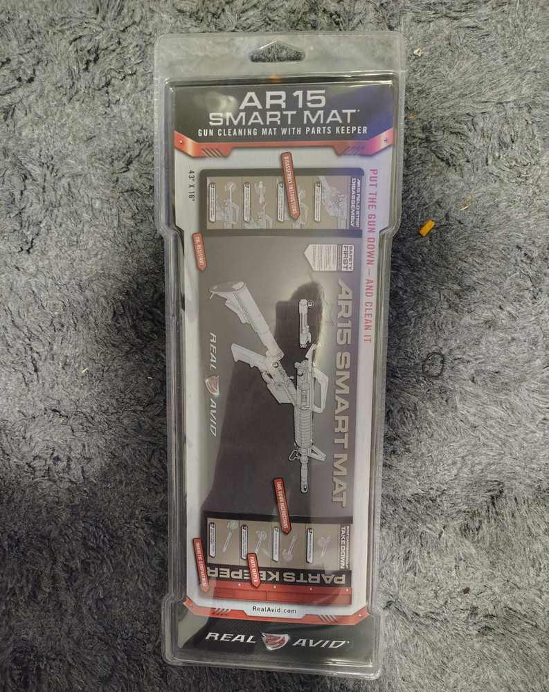 Real Avid AR15 Smart Cleaning Mat Magnetic Parts Keeper 43×16 Black/Red/Gray