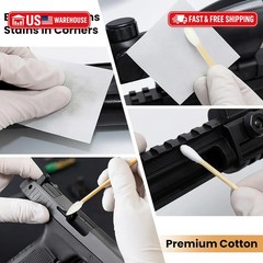 400 Pcs Gun Cleaning Patches + 200 Pcs Gun Cleaning Swabs, Gun Cleaning Supplies