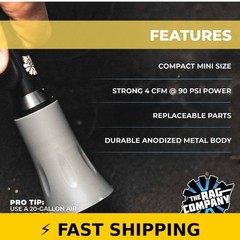 The Rag Company Ultra Air Blaster Mini – Ergonomic Car Detail Tool