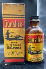 GUNSLICK Vintage Super Nitro Powder Solvent Bottle USA Collectible *Empty*