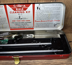 Vintage No. 477 Outers Gunslick 30 Cal Rifle Gun Cleaning Kit Red Metal Case