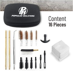 Universal Handgun Cleaning Kit -PH | Zippered Case | Bore Brush Jag Pick Cleanin