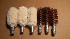 Six (6) Pc Set 12 ga Cleaning (3) Bore Brushes and (3) Swabs Shotgun 12 Gauge