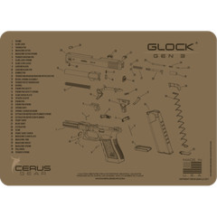 For GEN 3 GLOCK Cerus Gear BENCH MAT 17 19 20 21 22 23 26 27 34 35 FDE