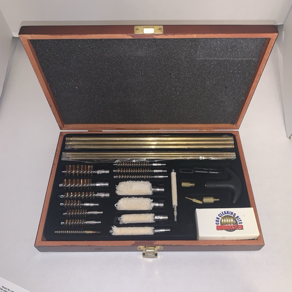 Gunmaster Universal Gun Cleaning Kit in Wood Case Never Used Bore Cleaning Brush