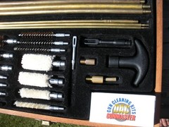 Gunmaster Universal Gun Cleaning Kit Wood Case Few Pieces were used