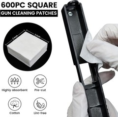 Gun Cleaning Supplies, 600PCS Round Gun Cleaning Patches and 200PCS Gun Clean…